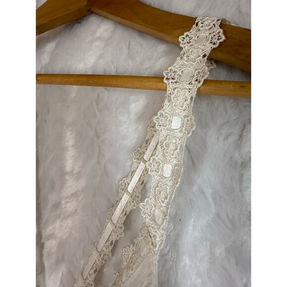 VTG Eileen West Romantic Lace Trim Satin Chemise Nightgown Slip Bridal White L - Picture 4 of 13